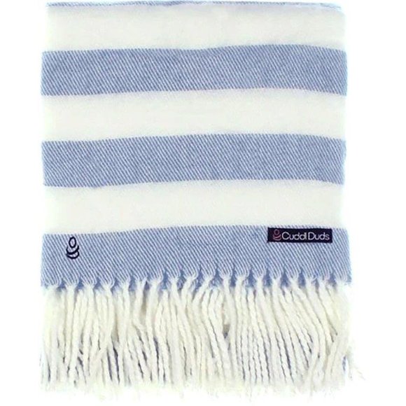 NWT CUDDL DUDS ACRYLIC THROW - blue stripe - Picture 1 of 1